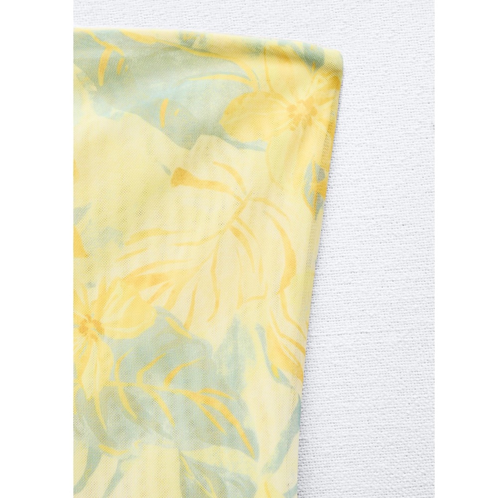Zara STRAPLESS PRINTED TULLE DRESS - Picture 8 of 9